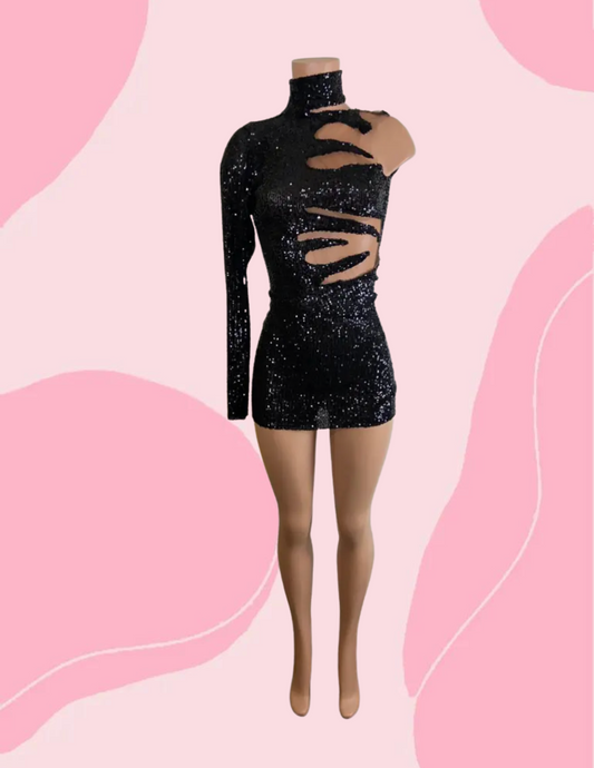Black sequin dress